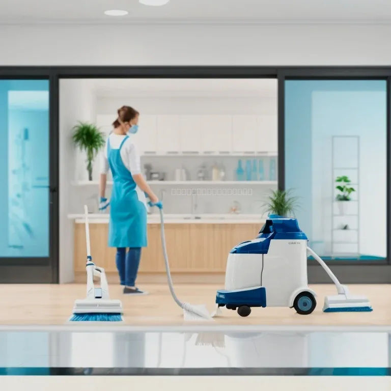 Equipo de limpieza profesional realizando limpieza profunda en piso de porcelanato